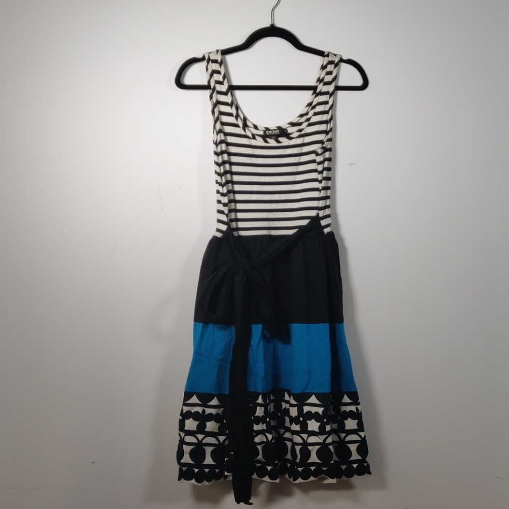0027 DKNY sleeveless tank, short, striped dress